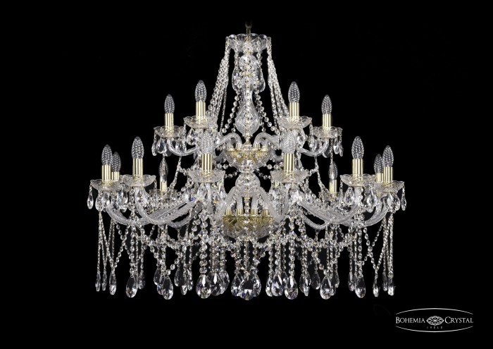 фото Люстра Большая Bohemia Ivele Crystal 1413/12+6/360-85/2d/G