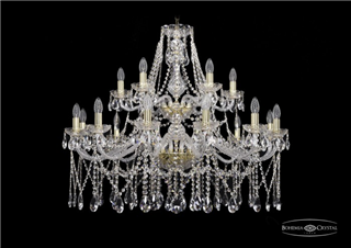 фото Люстра Большая Bohemia Ivele Crystal 1413/12+6/360-85/2d/G