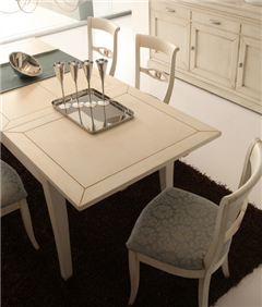 купить комплект онлайн GranDama Bianco Грандама Бьянко для гостиной цвет слоновая кость стол квадратный производства Италии каталог классической итальянской мебели из дерева со склада в Москве