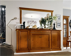 Четырёх дверная креденция комод четырёх дверный производства Италии классическая гостиная мебель Анжелика цвет черешня купить со с массив дерева