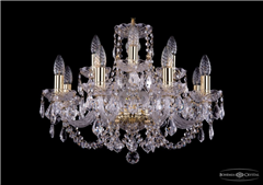 фото Люстра Bohemia Ivele Crystal 1406/8+4/195/G/Leafs