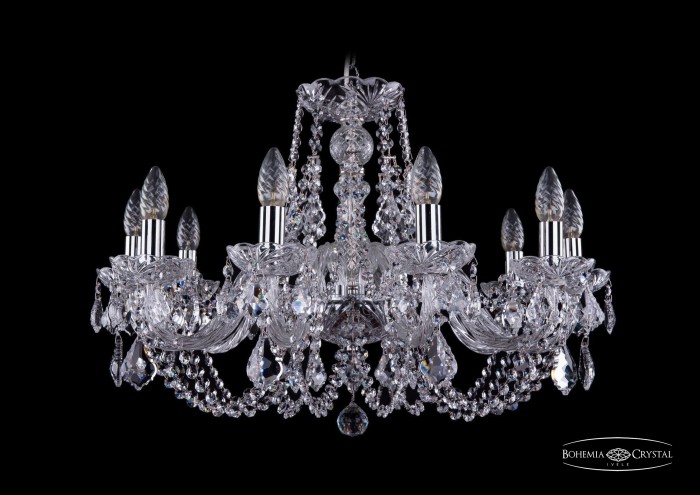 фото Люстра Bohemia Ivele Crystal 1406/10/240/Ni/Leafs