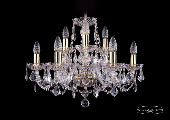 фото Люстра Bohemia Ivele Crystal 1402/6+3/195/G/Leafs