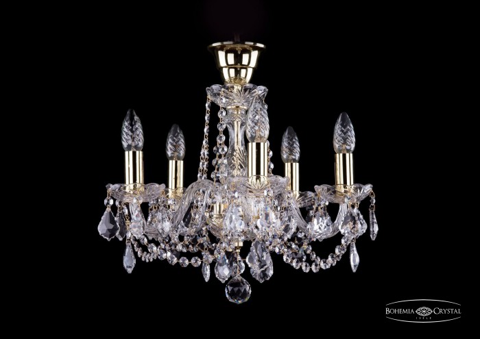 фото Люстра Bohemia Ivele Crystal 1402/5/141/G/Leafs/Tube