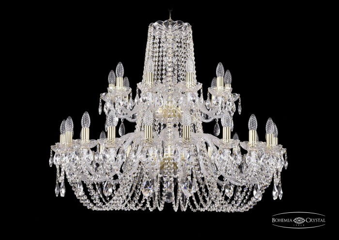 фото Люстра большая Bohemia Ivele Crystal 1402/20+10/360/2d/G