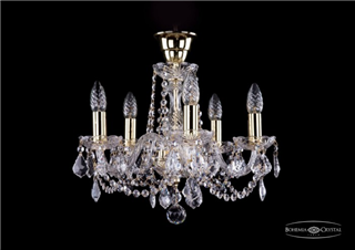 фото Люстра Bohemia Ivele Crystal 1402/5/141/G/Leafs/Tube