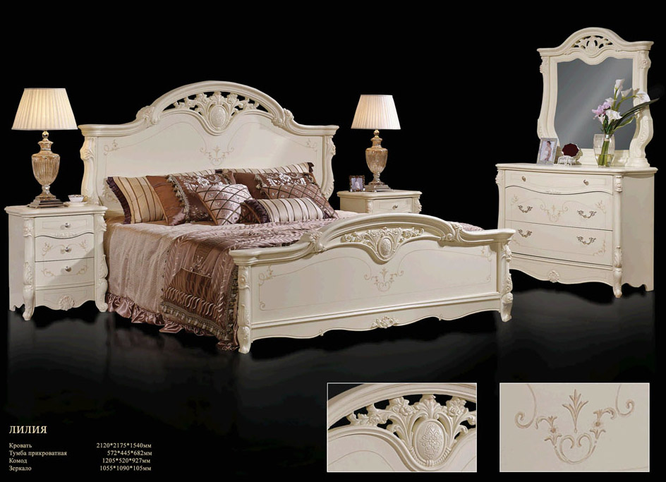 Фото мебели для спальни Лилия слоновая кость